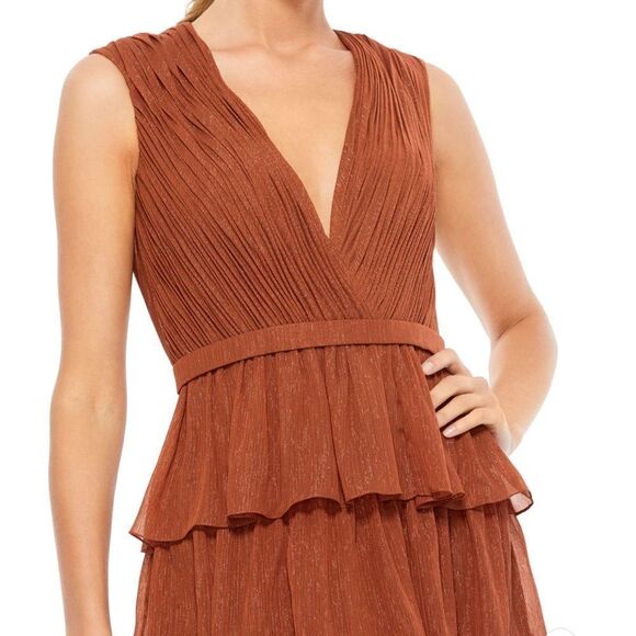 Mac Duggal 49287 Womens Sparkle Ruffle Layered Maxi Gown Dress - Picture 3 of 14